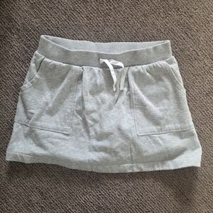 Wonder Nation Light Gray Mini Skirt with White Drawstring